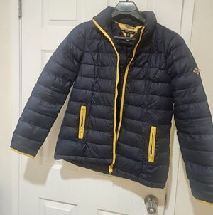 Tommy Hilfiger Navy Puffer with Yellow Accents